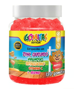 Gomitas Sottcor Kids Pack Hierro + Omega + Zinc y mas ...130 Unid C/u
