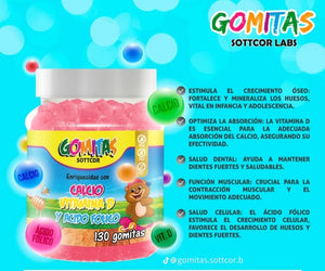 Gomitas Sottcor Kids Pack Hierro + Omega + Zinc y mas ...130 Unid C/u